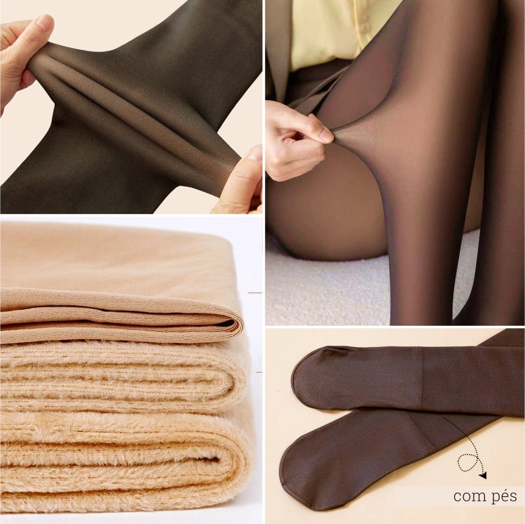 Super Oferta - Meia-Calça de Lã Translúcida - Pague 1 e Leve 2 - CUPOM PELUCIA20